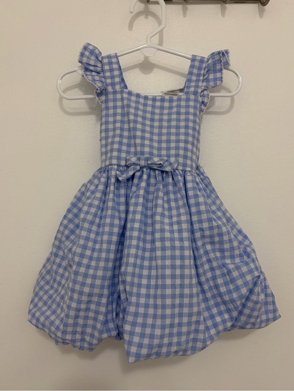 Daisy Fuentes Blue & White Gingham Ruffle Strap Dress